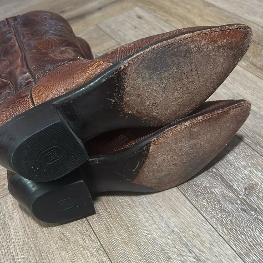 Dan Post Genuine Lizard Cowboy Boots - Picture 5 of 8